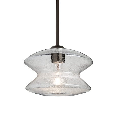 Besa Lighting Zen Stem Pendant , Clear Bubble, Bronze Finish, 1x60W Incandescent 1TT-ZENCL-BR